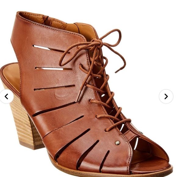 Paul Green - Brown Leather Cosmo Lace-Up Bootie - Picture 1 of 7